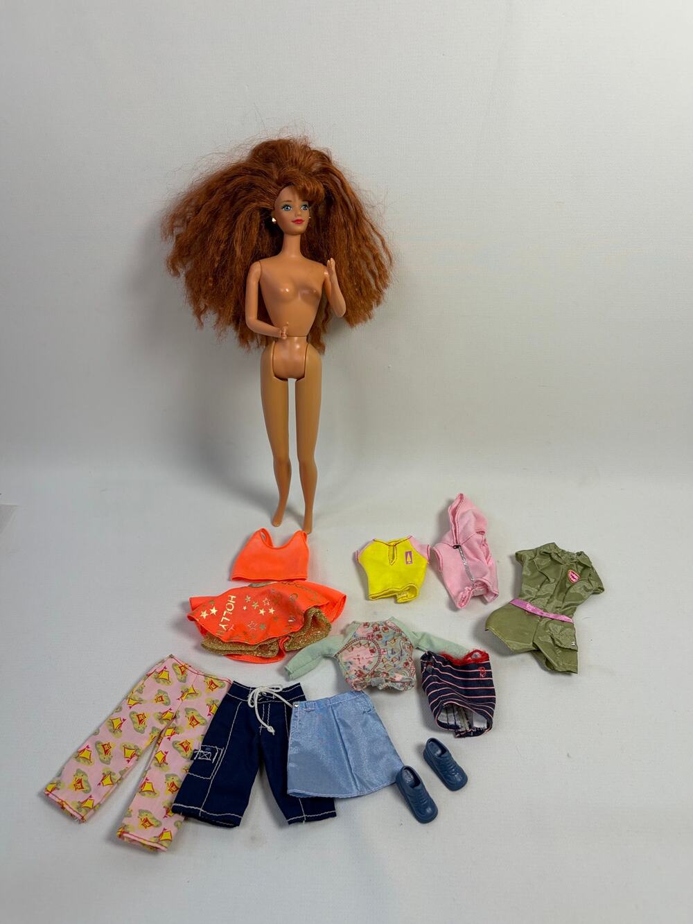Barbie 1990s Doll and Clothing Lot - Midge 1992 Earring Magic Tops Skirts Pants+